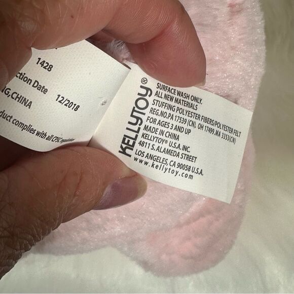 Plush Dog Toy - Tan and Pink - Picture 4 of 9